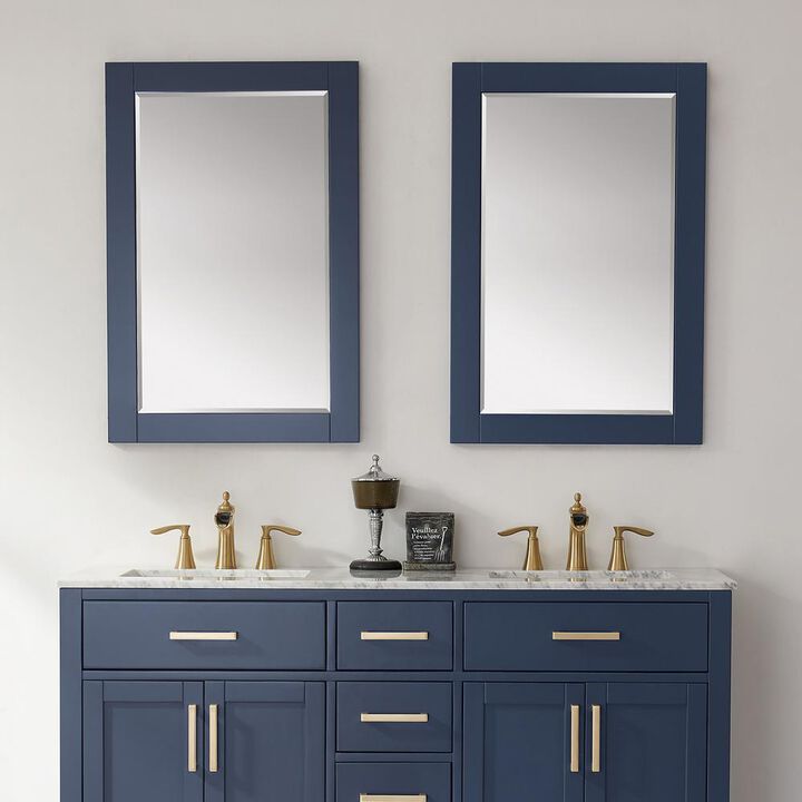 Altair 24 Rectangular Bathroom Wood Framed Wall Mirror in Royal Blue