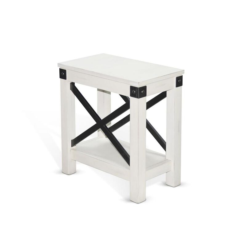 Sunny Designs Bayside White Wood Chair Side Table