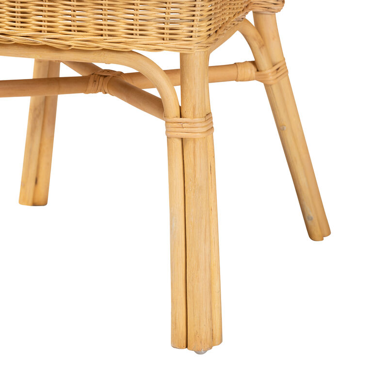 bali & pari Barito Modern Bohemian Natural Brown Rattan Dining Chair