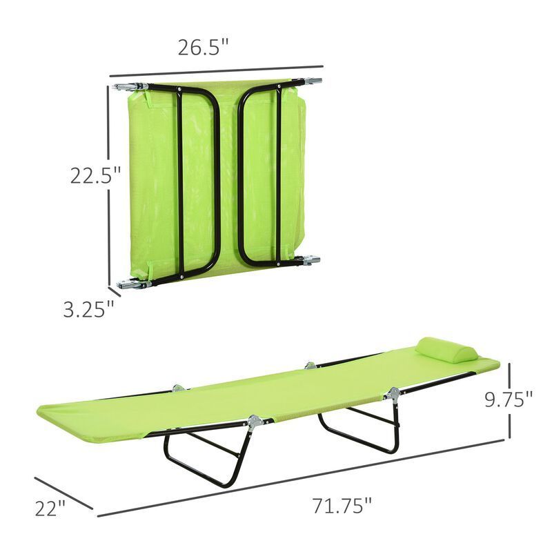 Green Patio Recliner: 5-Level Adjustable Chaise with Breathable Mesh