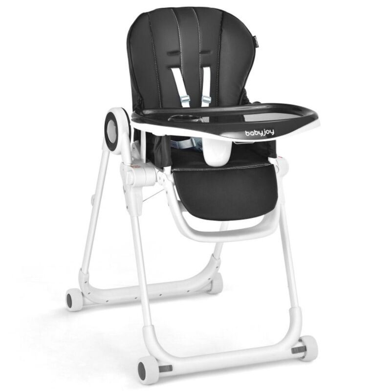 Hivvago Baby High Chair Foldable Feeding Chair with 4 Lockable Wheels