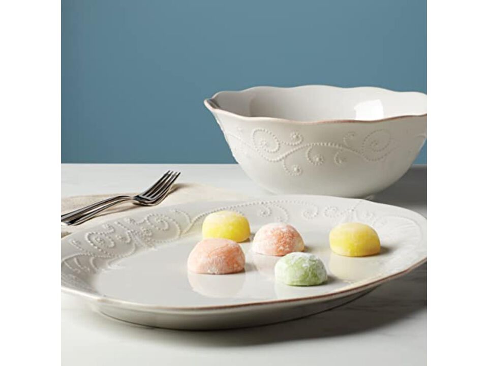 Lenox French Perle 2Pc Serveware Bundle, White