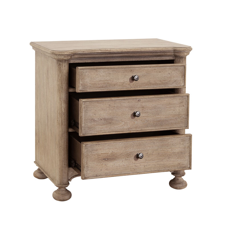 Higgins Street 3-Drawer Nightstand with USB-C ports