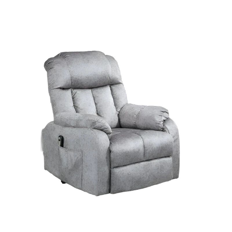 Gray Senior Comfort: Electric Power Lift Recliner with Side Pocket