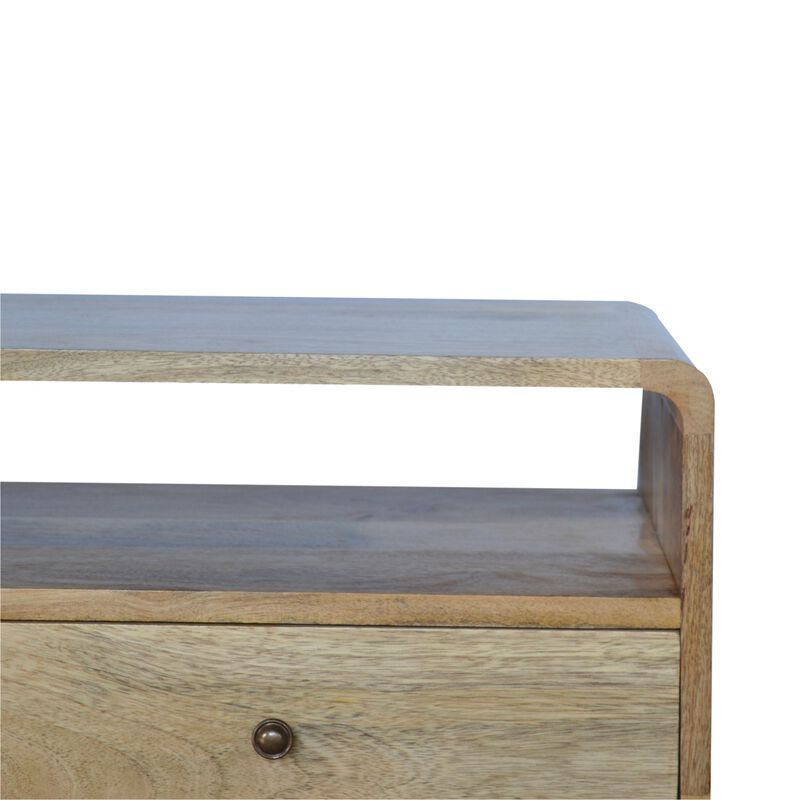 Artisan Furniture Curved Oak-ish   Solid Wood 2 Drawer Media Unit