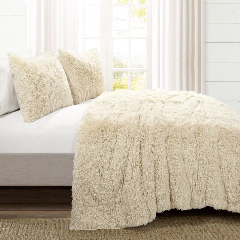 Emma Faux Fur Oversized Comforter 2-Pc Set