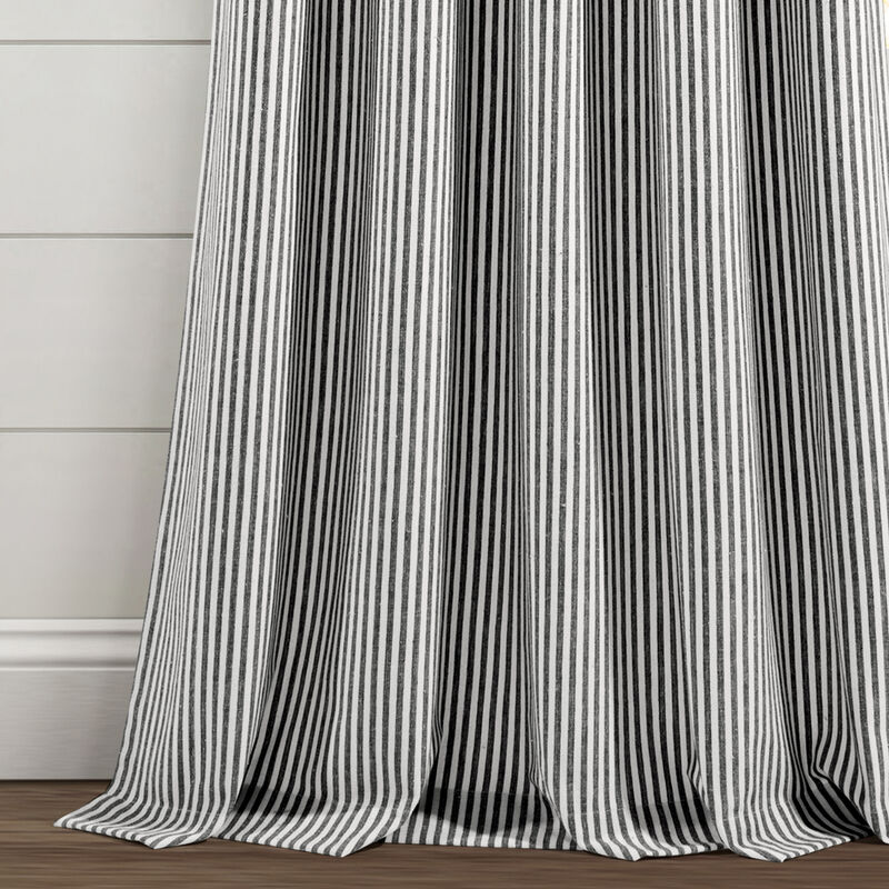 Farmhouse Vintage Stripe Yarn Dyed Cotton Back Tab/Rod Pocket  Window Curtain Panels