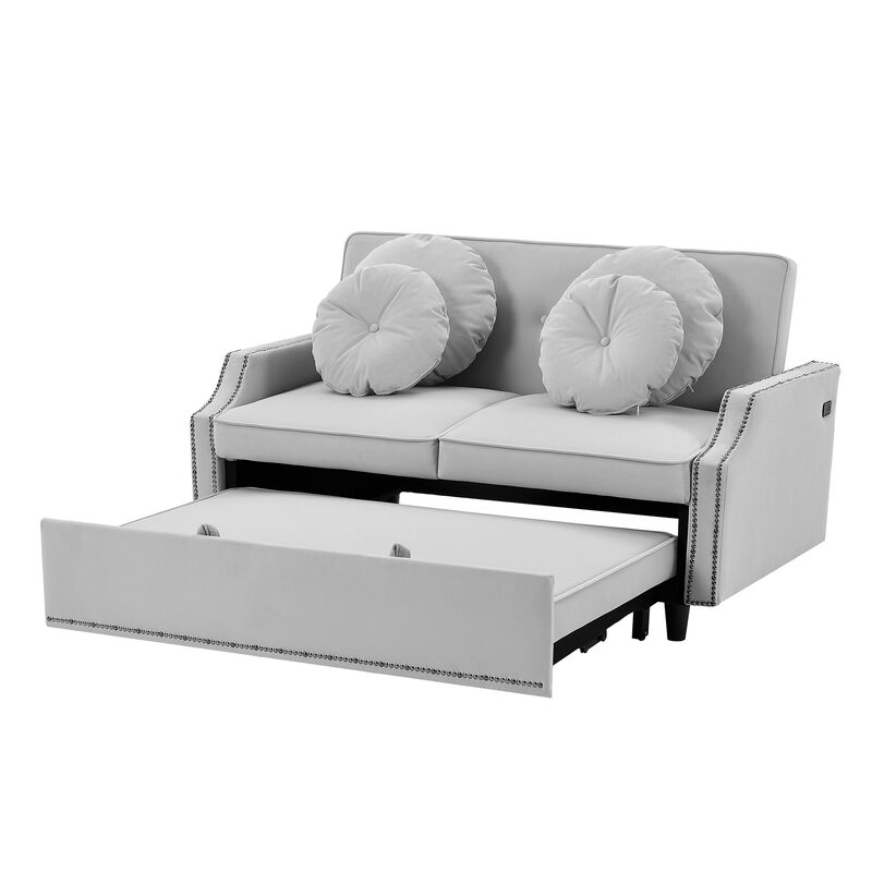 Merax Adjustable Sofa Bed with  Two USB Ports