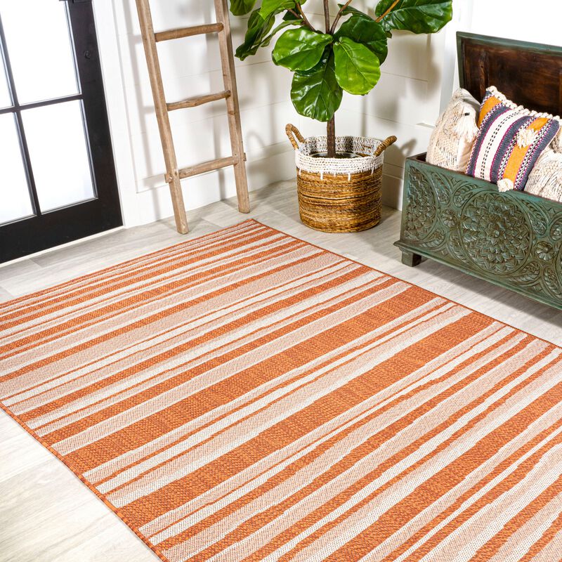 Castara Wavy Stripe Modern Indoor/Outdoor Area Rug