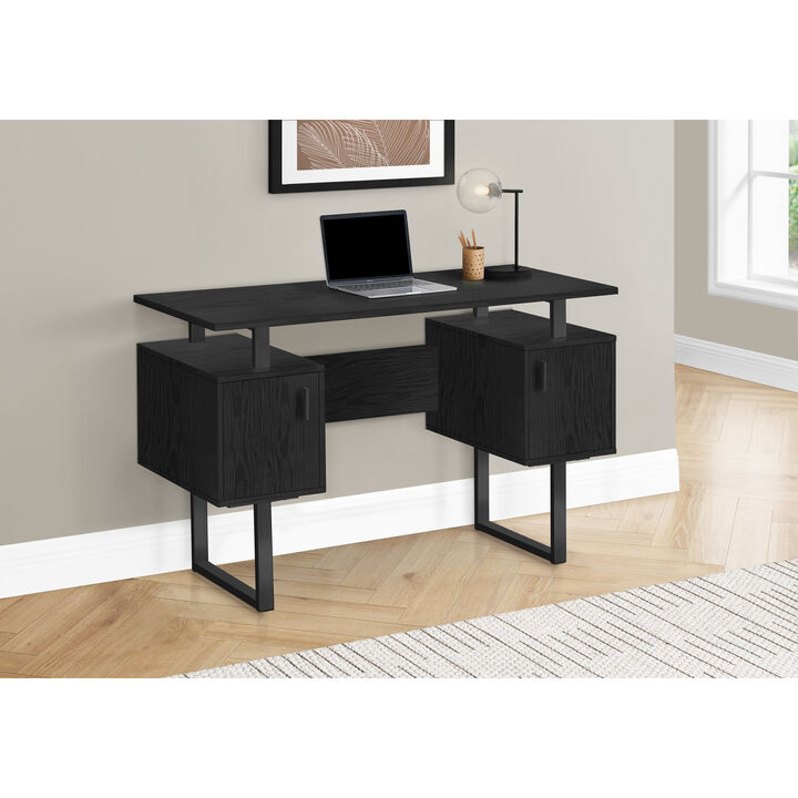 Monarch Specialties I 7606 Computer Desk, Home Office, Laptop, Storage, 48"L, Work, Metal, Laminate, Black, Contemporary, Modern