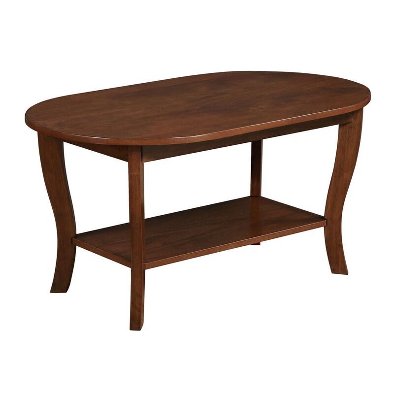 Convenience Concepts American Heritage Oval Coffee Table with Shelf