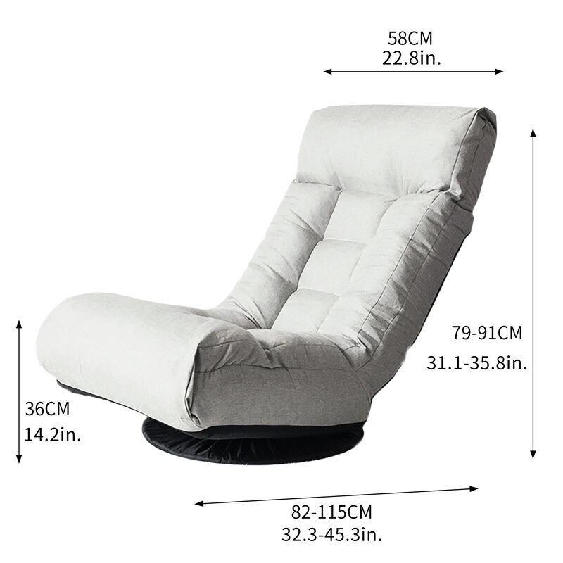 Hivvago 3 Adjustable Head Segments Single Sofa Reclining Japanese Style Leisure Accent Chair