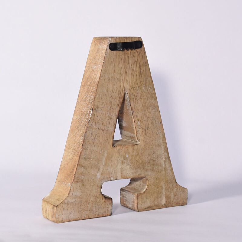 Vintage Natural Handmade Eco-Friendly "A" Alphabet Letter Block For Wall Mount & Table Top Décor