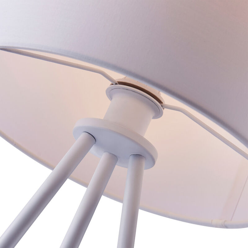Teamson Home Tripod Table Lamp Drum Shade White Eli Modern Lighting