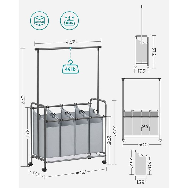 BreeBe Hanging Bar Laundry Cart