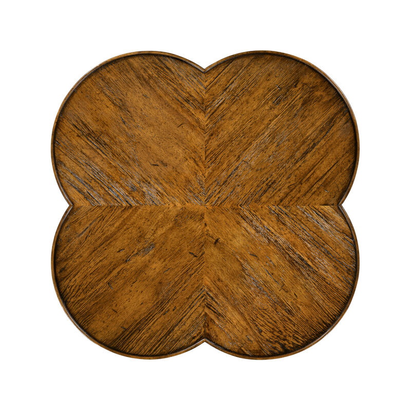 Walnut Quatrefoil Accent Table