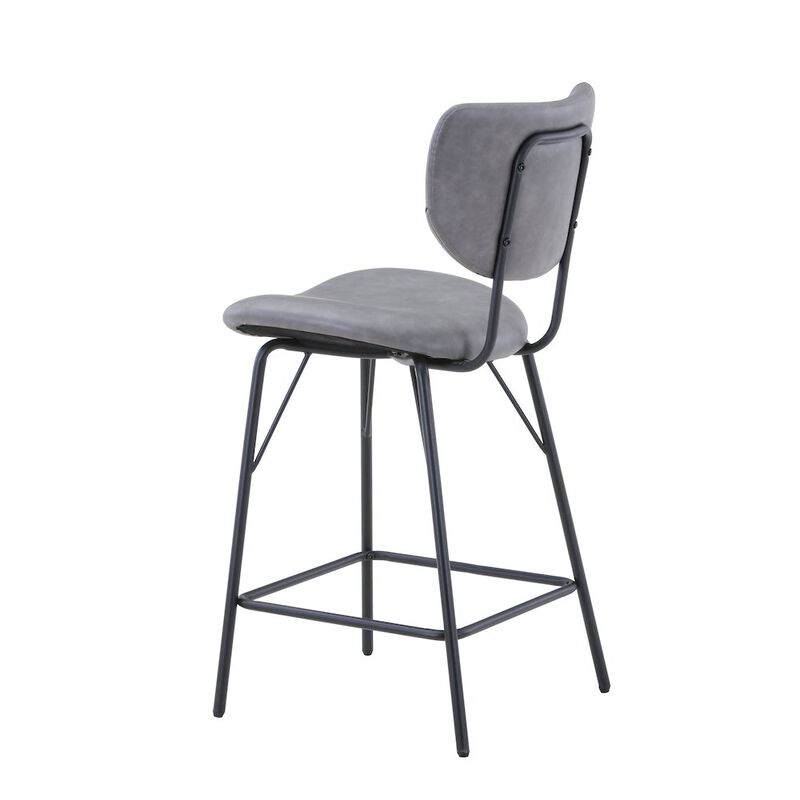 Jofran Modern Faux Leather Split-Back Upholstered Counter Height Barstool (Set of 2)