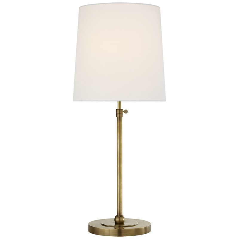 Bryant Large Table Lamp in Hand-Rubbed Antique Brass with Linen Shade