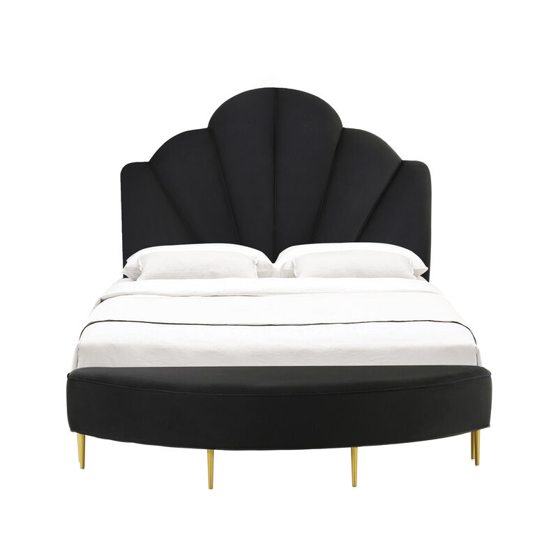 Bianca Black Velvet Bed in Queen