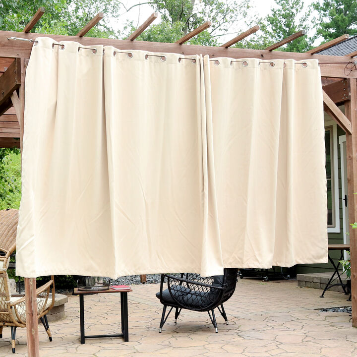 Sunnydaze Room Darkening Curtain Panel - Beige - 100 in x 84 in - Set of 2