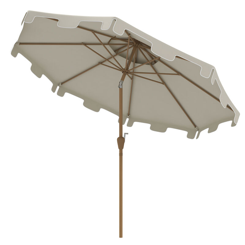 Outsunny 9ft Patio Umbrella with Tilt and Crank, Outdoor Umbrella, Cream White