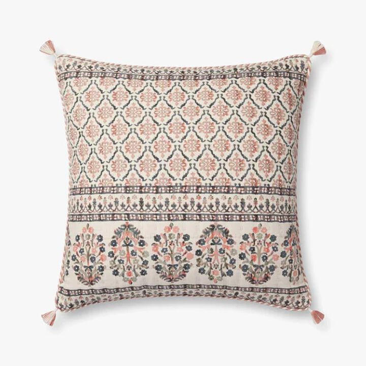 PLL0115 Pink/Multi 22''x22'' Down Pillow