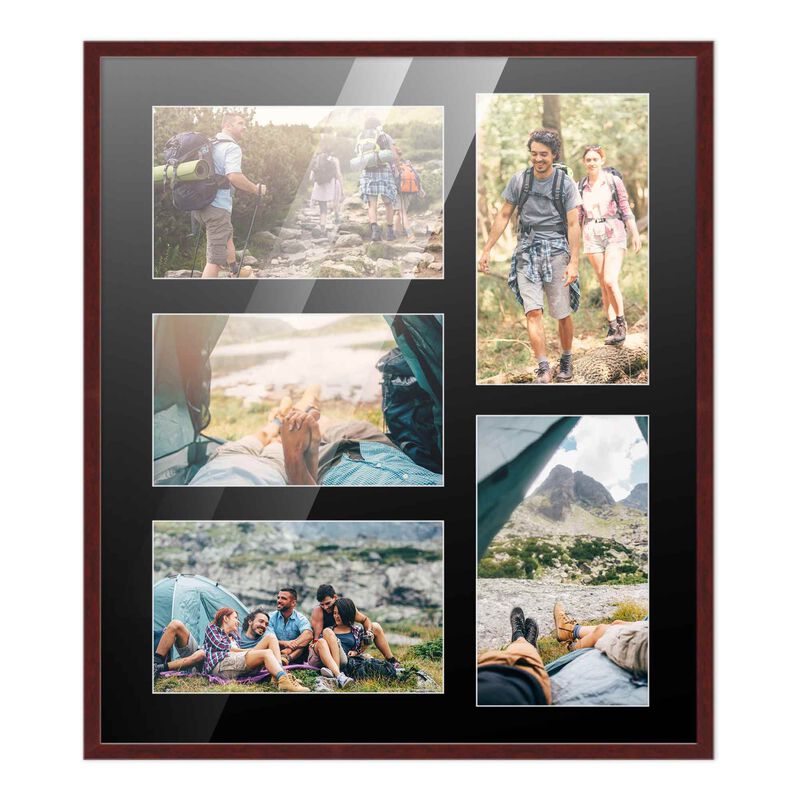 14x16 Wood Collage Frame with a Black Mat for 5x7 Pictures
