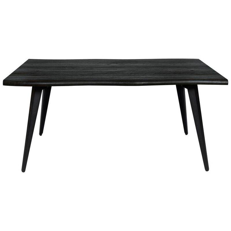 LeisureMod Ravenna Modern Rectangular Wood 63 Dining Table With Metal Legs RTM63BL