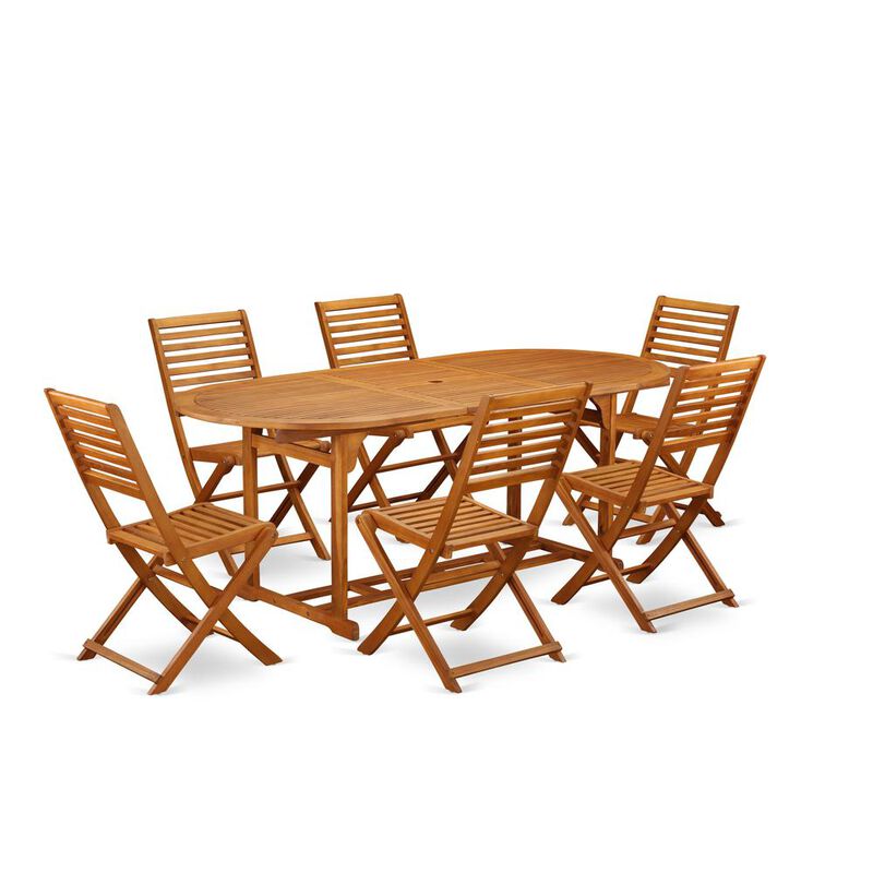 Wooden Patio Set Natural Oil