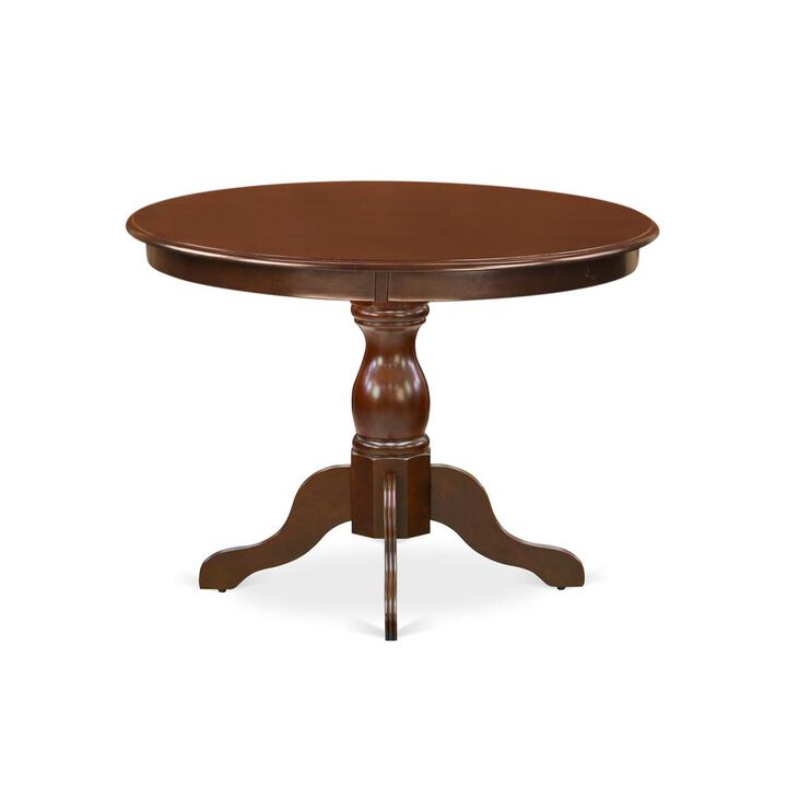 East West Furniture HBT-MAH-TP East West Furniture Gorgeous Dinette Table with Mahogany Color Table Top Surface and Asian Wood Dining Table Pedestal Legs - Mahogany Finish