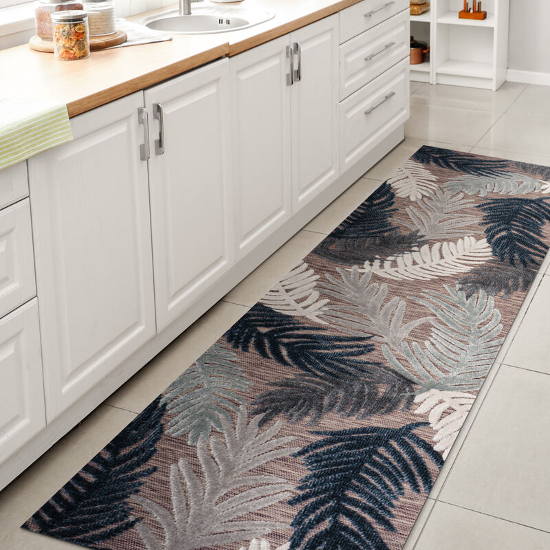 Montego High-Low Tropical Palm Area Rug