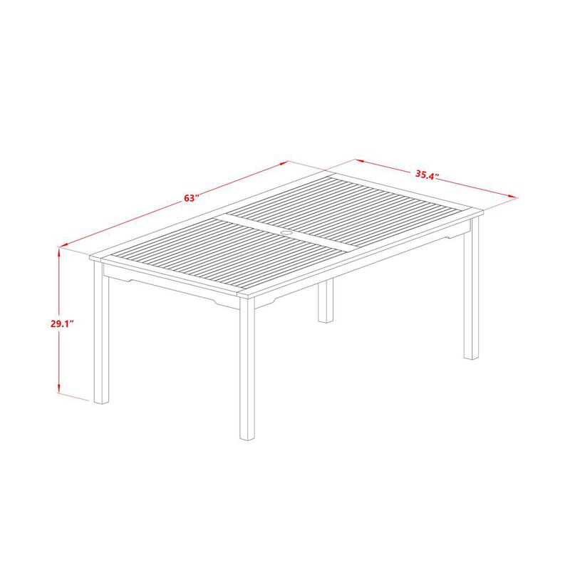 Wooden Patio Set Natural Oil, CMBS7CWNA