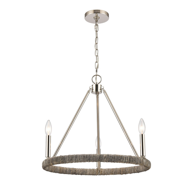 Abaca 20" Wide 3-Lt Chandelier