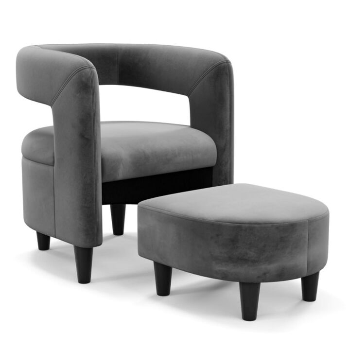 Hivvago Comfy Accent Armchair with Footrest