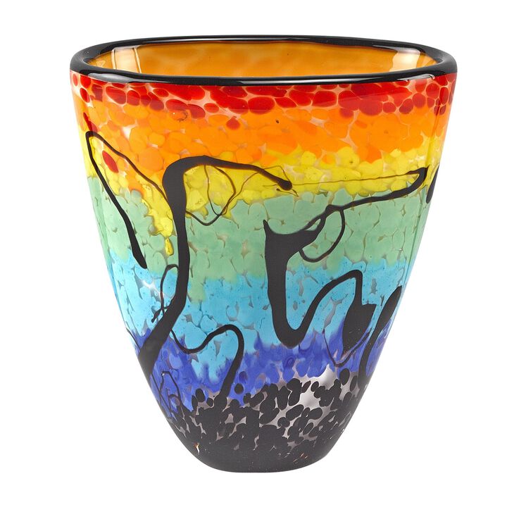Homezia 75 Mouth Blown Art Glass Oval Vase