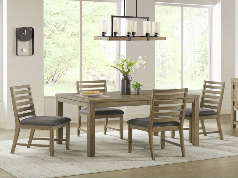 Saunders Desert Brown Upholstered Solid Wood Slat Back Dining Chairs (Set of 2)