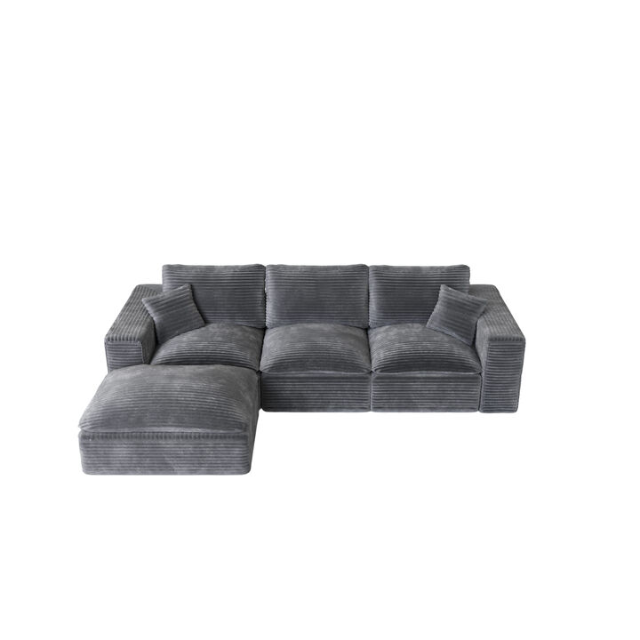 TATEUS 108" Modern Modular Sofa Sectional Couch with L-Shape
