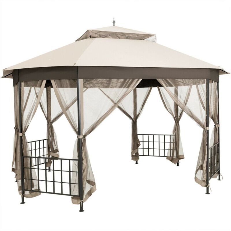 Octagonal Patio Gazebo with Mosquito Net