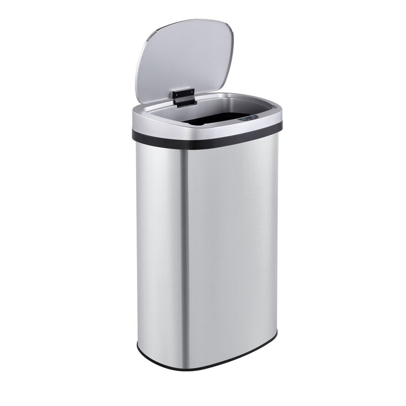 15.85 Gal./60 Liter Stainless Steel Oval Motion Sensor Trash Can for Kitchen,Living Room,Bedroom,Laundry Room