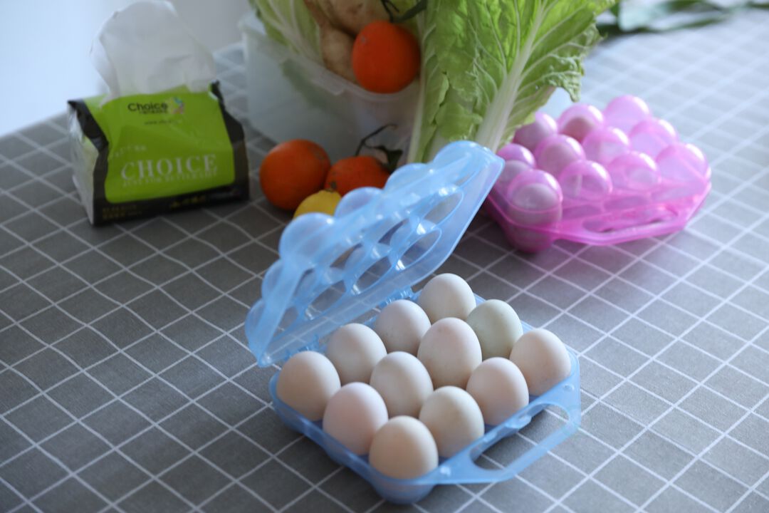 Clear Plastic Egg Carton, 12 Egg Holder Carrying Case with Handle, Set of 2