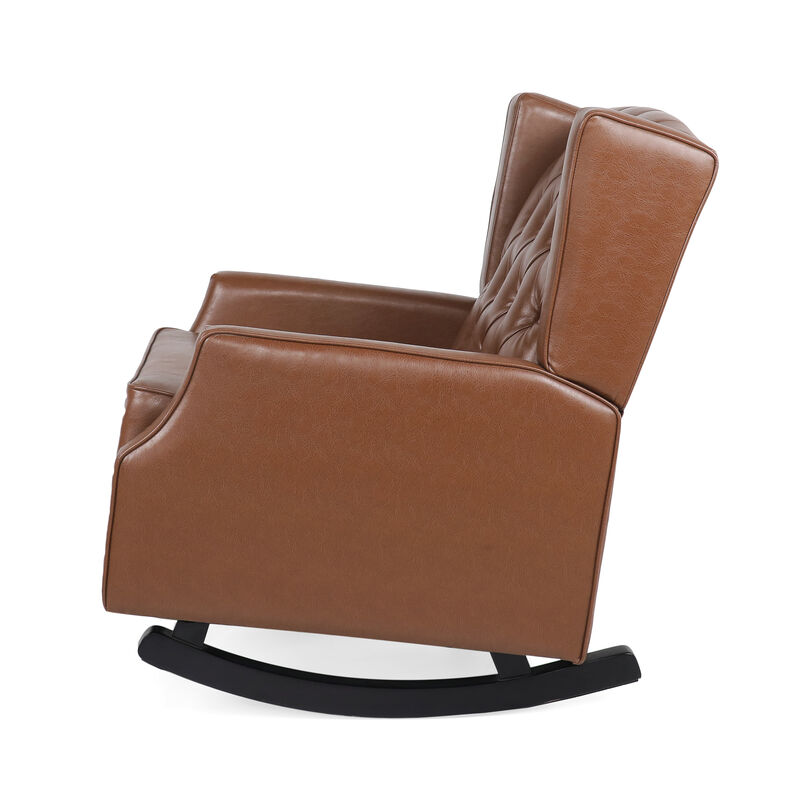 Merax PU Leather Recliner Rocking Chair