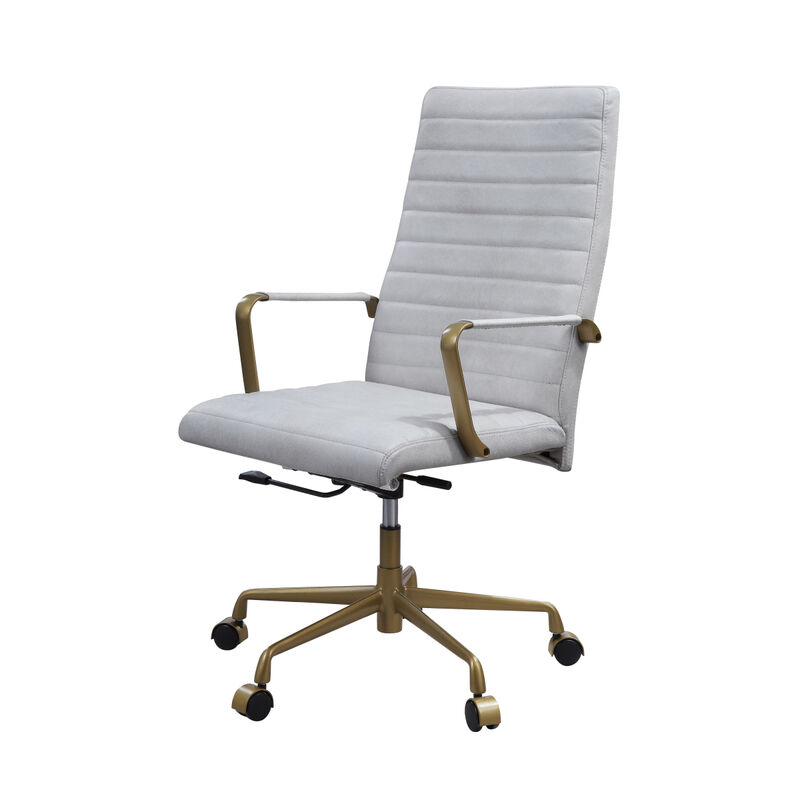 Duralo Office Chair in Vintage White Top Grain Leather