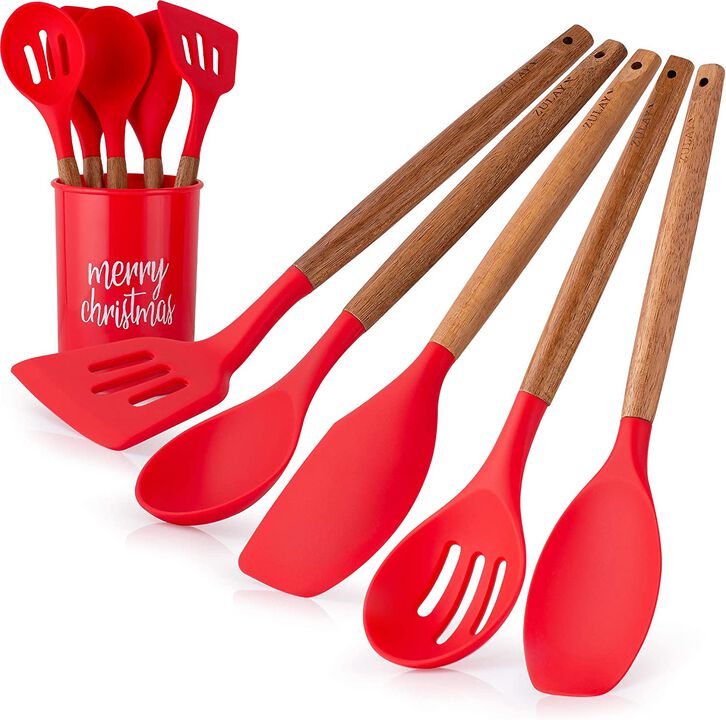 Martha Stewart Everyday Mint Silicone Mini Spoonula and Brush Utensil Set