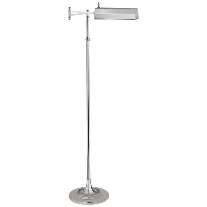 Dorchester Swing Arm Floor Lamp in Polished Nickel