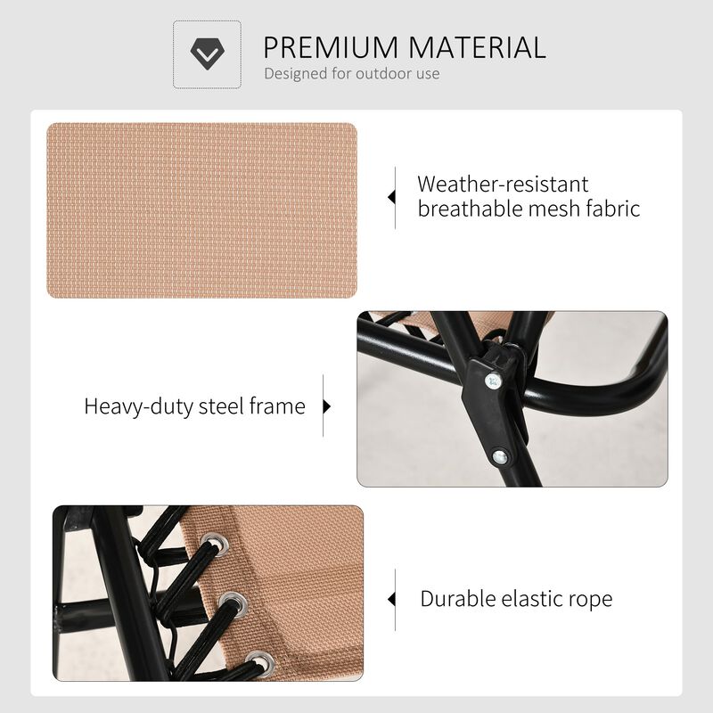 Beige Portable Seat: Folding Outdoor Armchair for Camping