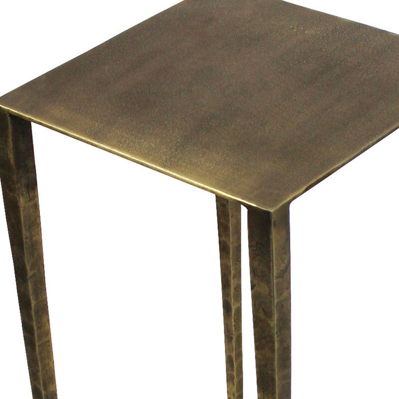 Homezia 24" Brass Iron Square End Table