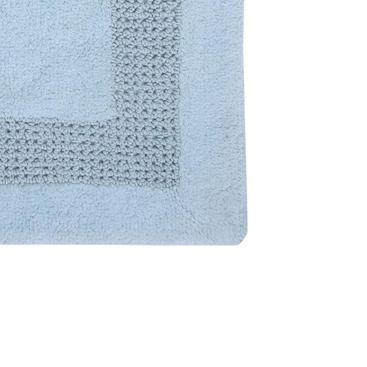 Perthshire Platinum Collection Beautiful Cotton Bath Rug Features Classic Racetrack Design Rug Light Blue