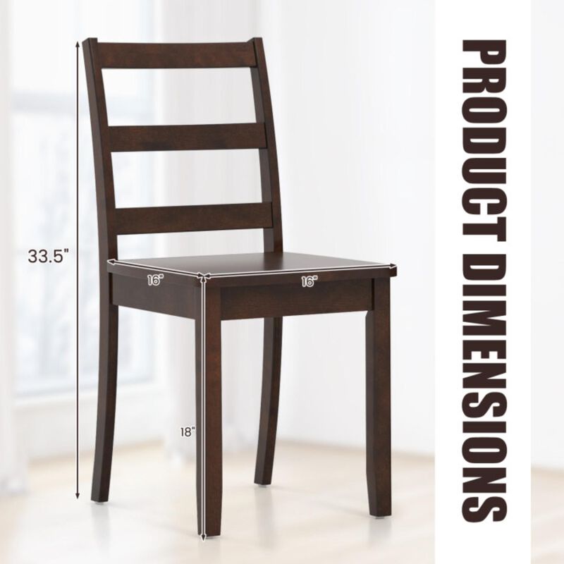Hivvago Set of 2 Wood Dining Chairs with Solid Rubber Wood Legs