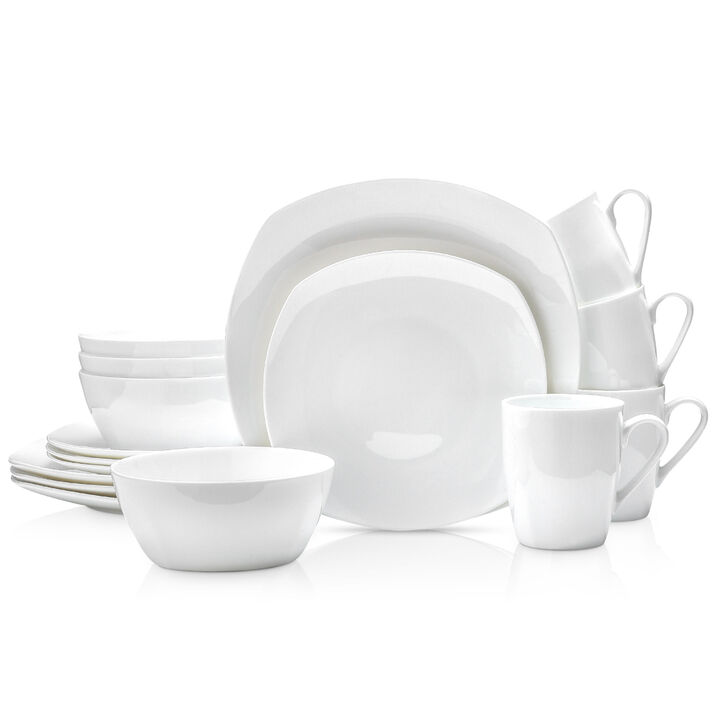 Stone Lain Juliette Bone China 16 Piece Dinnerware Set, White