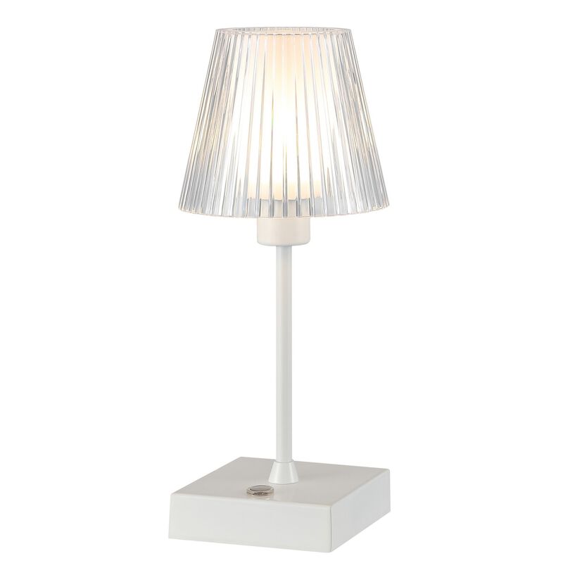 Oscar Modern Industrial Rechargeablecordless Iron/Acrylic Integrated LED Table Lamp with Ribbed S